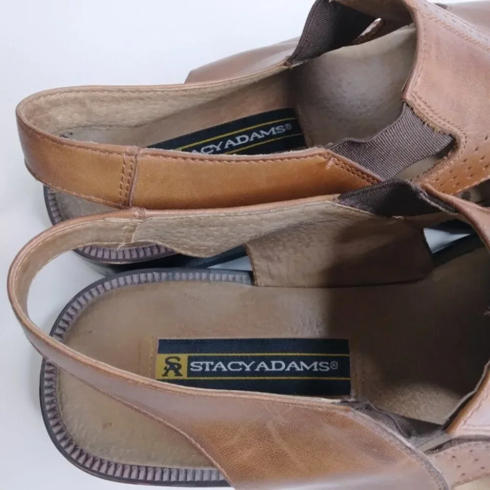Stacy Adams  Brown Leather Sandals Size 8.5